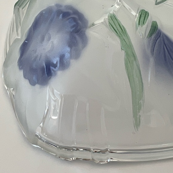 Vintage set of two glass flower print bowls salad bowls dessert bowls - Picture 8 of 12